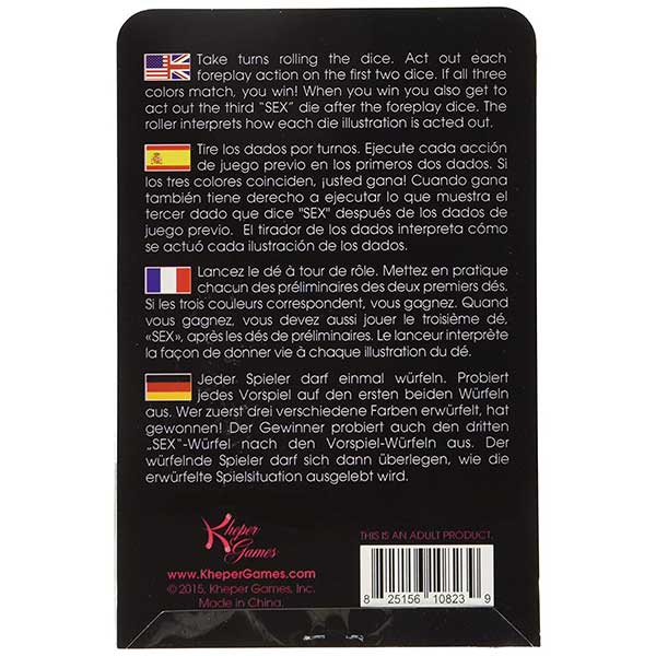 Jeu de dés du sexe porte-bonheur